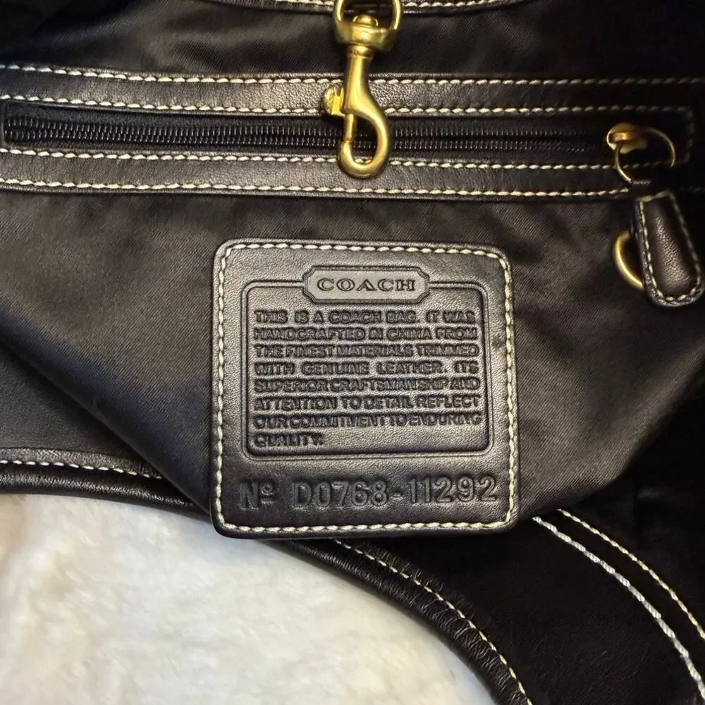 y2k COACH Black Signature 2007 Legacy Ergo Hobo Shoulder Bag